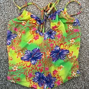 green i am gia floral corset top